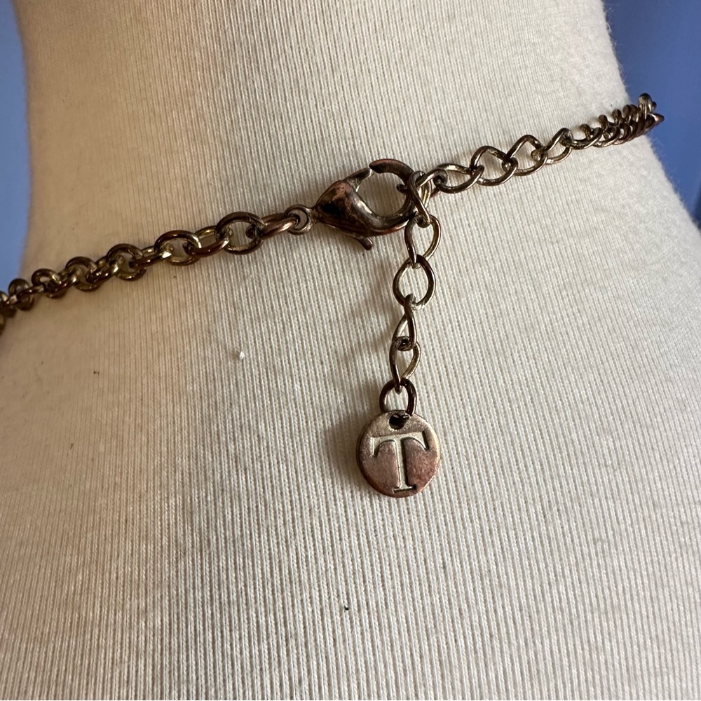Talbots Faux Mother of Pearl Crescent Statement Necklace - Picture 6 of 10